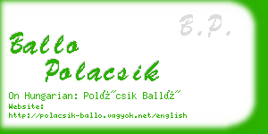 ballo polacsik business card